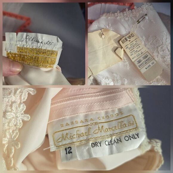 VTG 80s Pretty in Pink Blush Lace Drop Waist Dress Sz. 12 - Picture 4 of 11